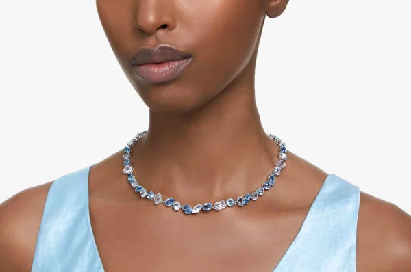 Swarovski Gema Halskette Blau, Rhodiniert 5666007 – Bild 2