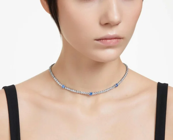 Swarovski Matrix Tennis Halskette Blau 5666167 – Bild 2