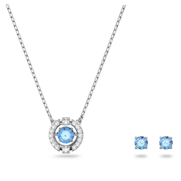 Swarovski Una Set Blau, Rundschliff 5480485