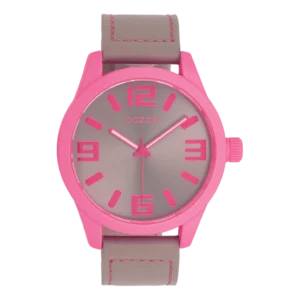 OOZOO Timepieces Damenuhr Taupe/Neon-Pink C0906