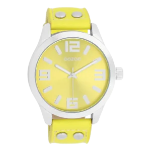 OOZOO Timepieces Damenuhr Neongelb/Silber C1071