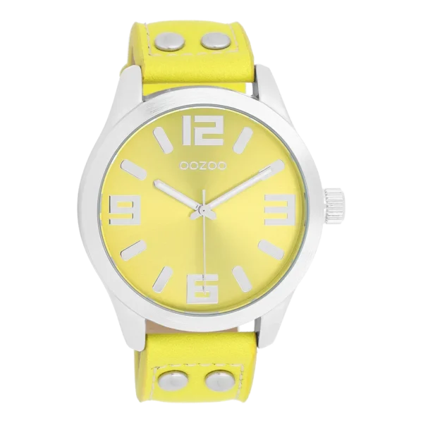 OOZOO Timepieces Damenuhr Neongelb/Silber C1071