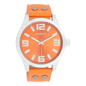 OOZOO Timepieces Damenuhr Neonorange/Silber C1072