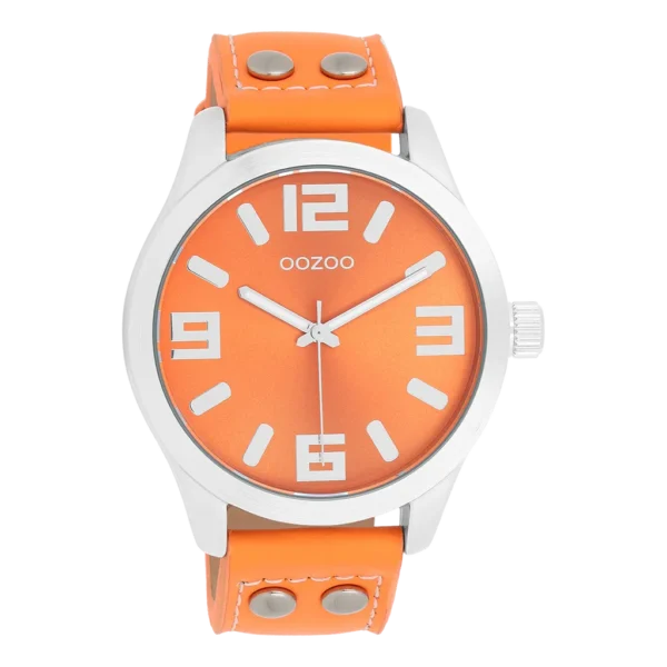 OOZOO Timepieces Damenuhr Neonorange/Silber C1072