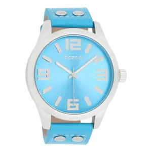 OOZOO Timepieces Unisex Uhr Hellblau/Silber C1075