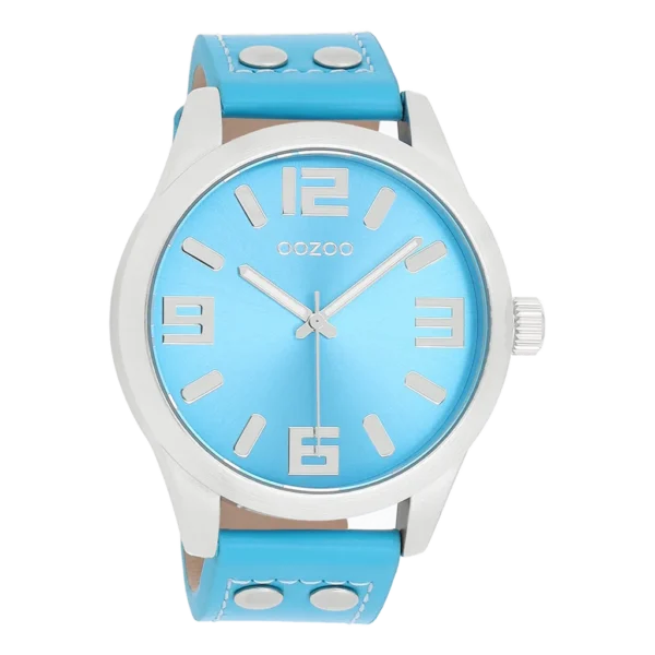 OOZOO Timepieces Unisex Uhr Hellblau/Silber C1075