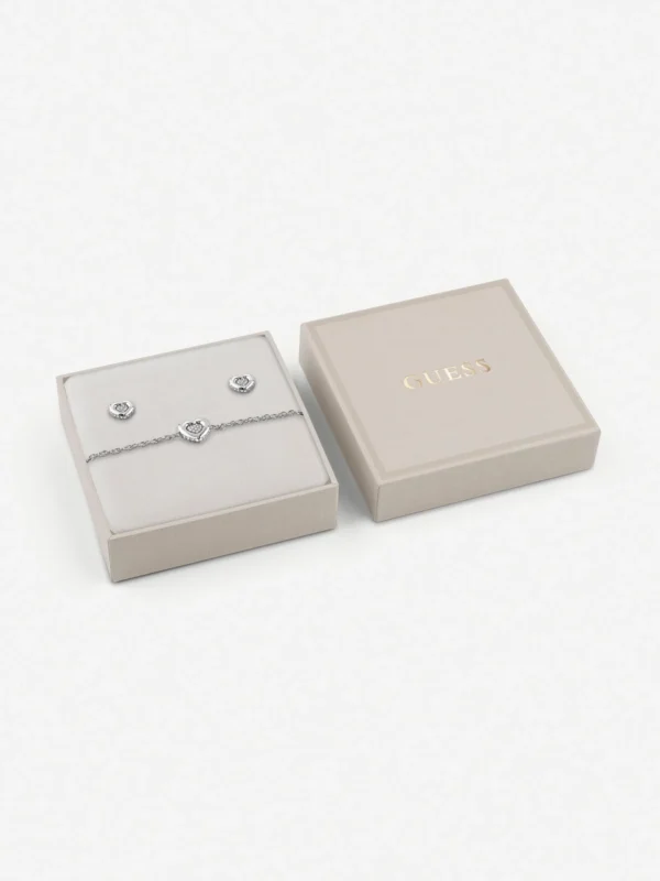 GUESS L.O.V.E. Ohrring- und Armband-Set JUBS05110JWRHS
