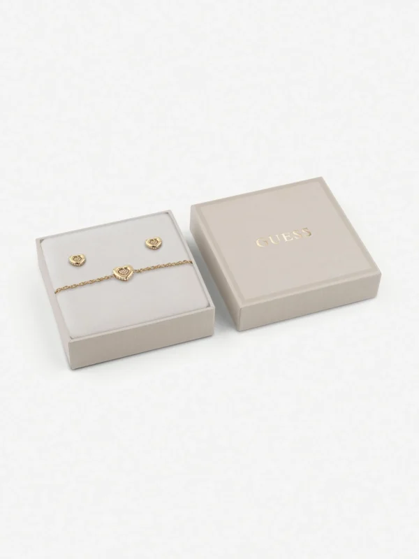 GUESS L.O.V.E. Ohrring- und Armband-Set JUBS05110JWYGS