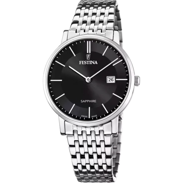 Festina Herren Uhr Swiss Made F20018/3 Edelstahlarmband