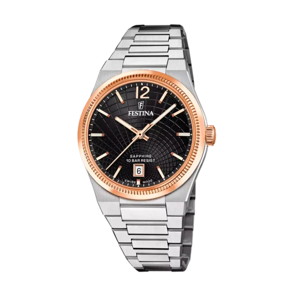 Festina Damenuhr Swiss Made Rivé F20066/4 schwarz