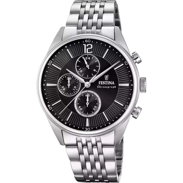 Festina Herren Uhr Timeless Chrono F20285/4 Edelstahl Armband