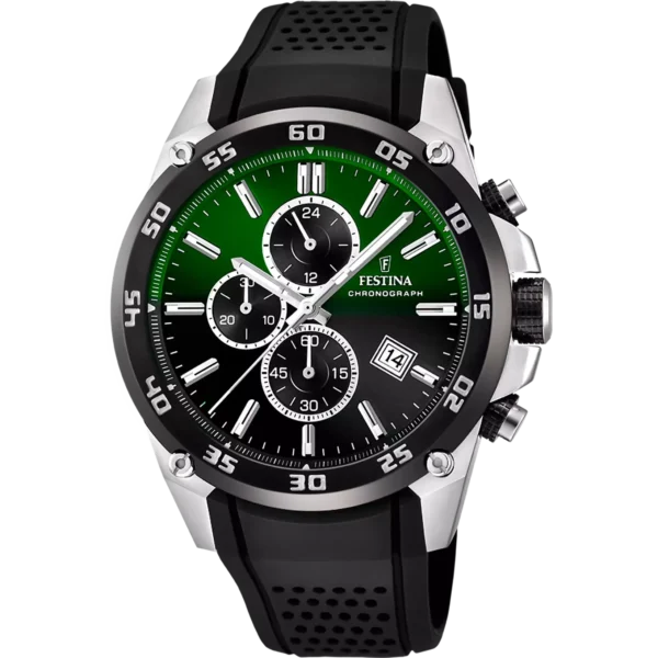 Festina Herren Uhr The Originals F20330/B Grün Silikon Armband