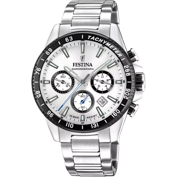 Festina Herren Uhr Timeless Chrono F20560/1 Edelstahl Armband