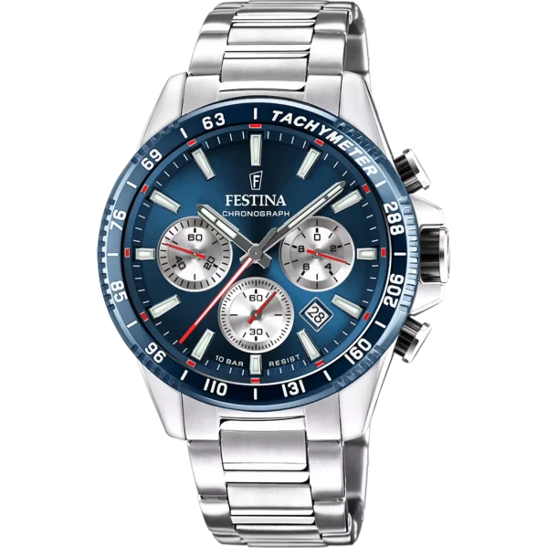 Festina Herren Uhr Timeless Chrono F20560/2 Edelstahl Armband