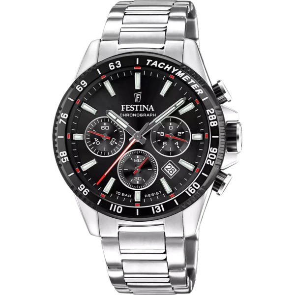 Festina Herren Uhr Timeless Chrono F20560/6 Edelstahl Armband