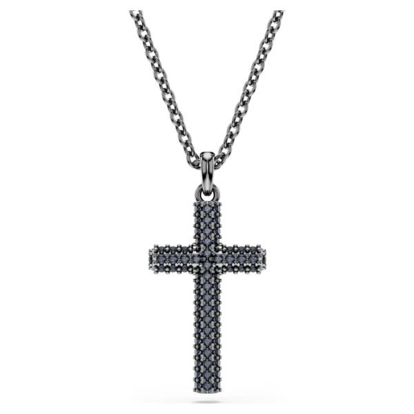 Swarovski Insigne Halskette Kreuz, Grau, Rutheniert 5727985