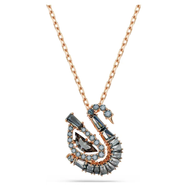 Swarovski Schwan Halskette Schwarz 18K rosévergoldet 5764882